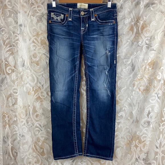 Big Star Liv Distressed Cropped Cuffed Capri Jeans Summer Whitewashed Vintage 25 - Picture 3 of 14